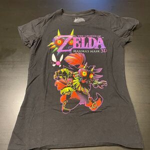 Legend of Zelda Girls T-Shirt Majora’s Mask 3D Skull Kid & Link Size Medium